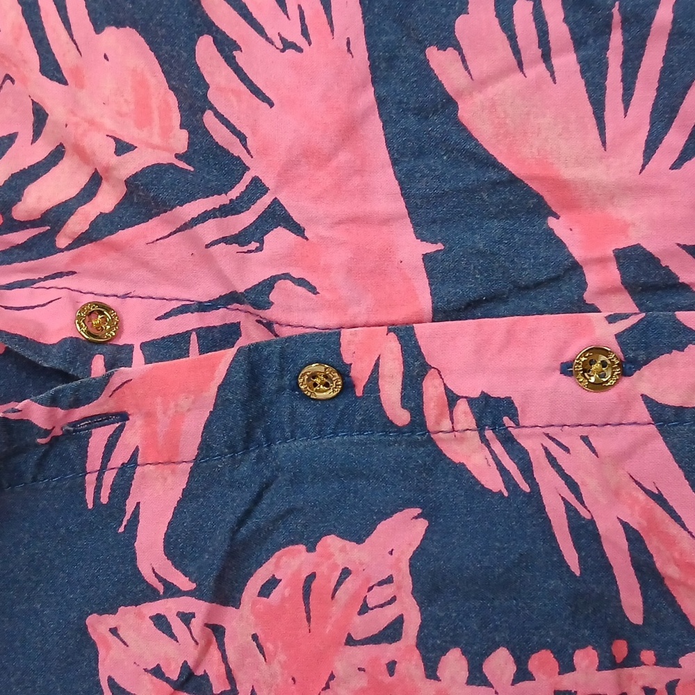 Lilly Pulitzer Lillith Tunic Dress XL Rayon Indigo Night 3/4 Roll Sleeve - Picture 5 of 8